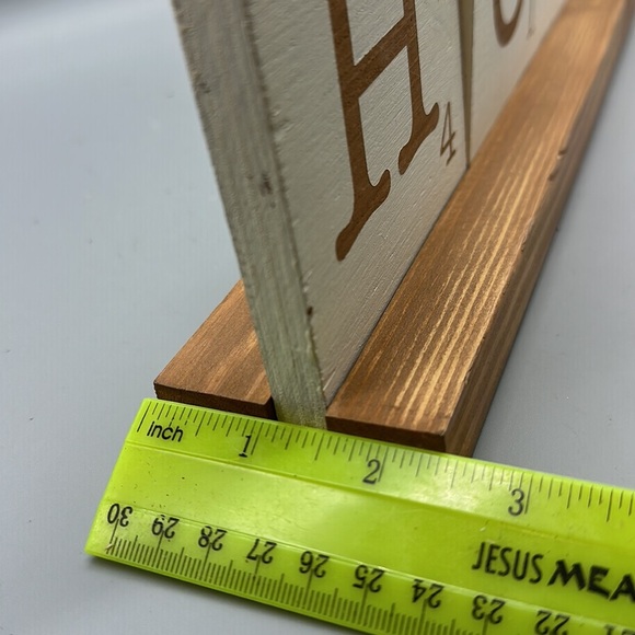 Wooden home decor scrabble tiles on stand - Picture 8 of 9